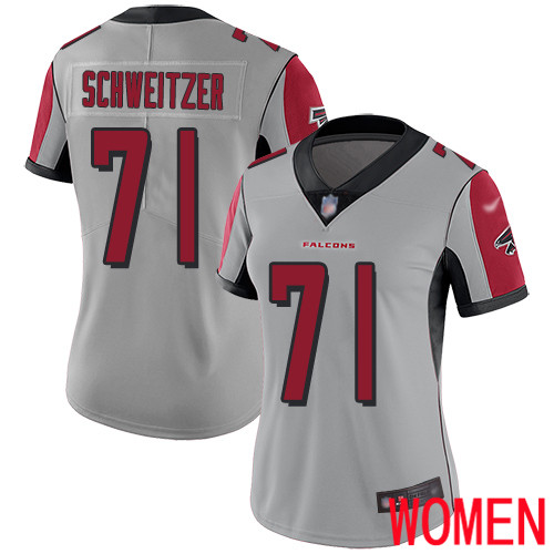 Atlanta Falcons Limited Silver Women Wes Schweitzer Jersey NFL Football 71 Inverted Legend